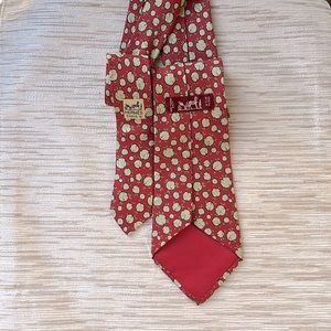 HERMES | Silk Tie Red/ Creme Logs Tie Made in France